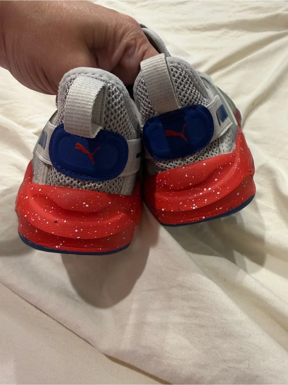 Puma Boys Gray Red Blue Athletic Sneakers | Size 2C